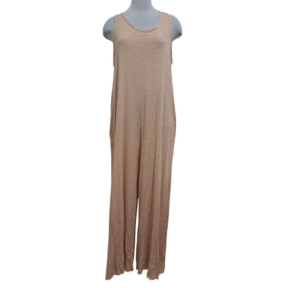 Veveret Boho Casual Chic  Peach Pleasure Jumpsuit Large NWT
